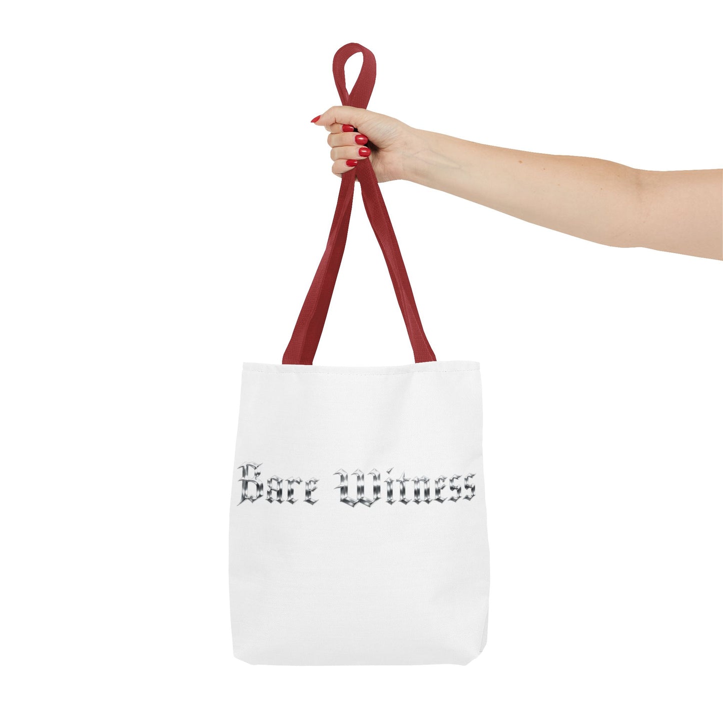 Tote Bag — 'Bare Witness' Gothic Script Everyday Tote