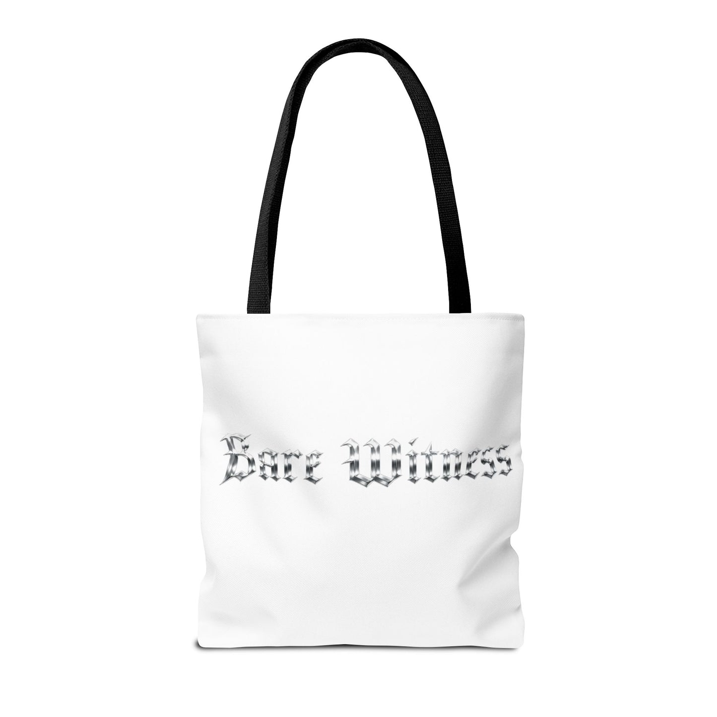 Tote Bag — 'Bare Witness' Gothic Script Everyday Tote