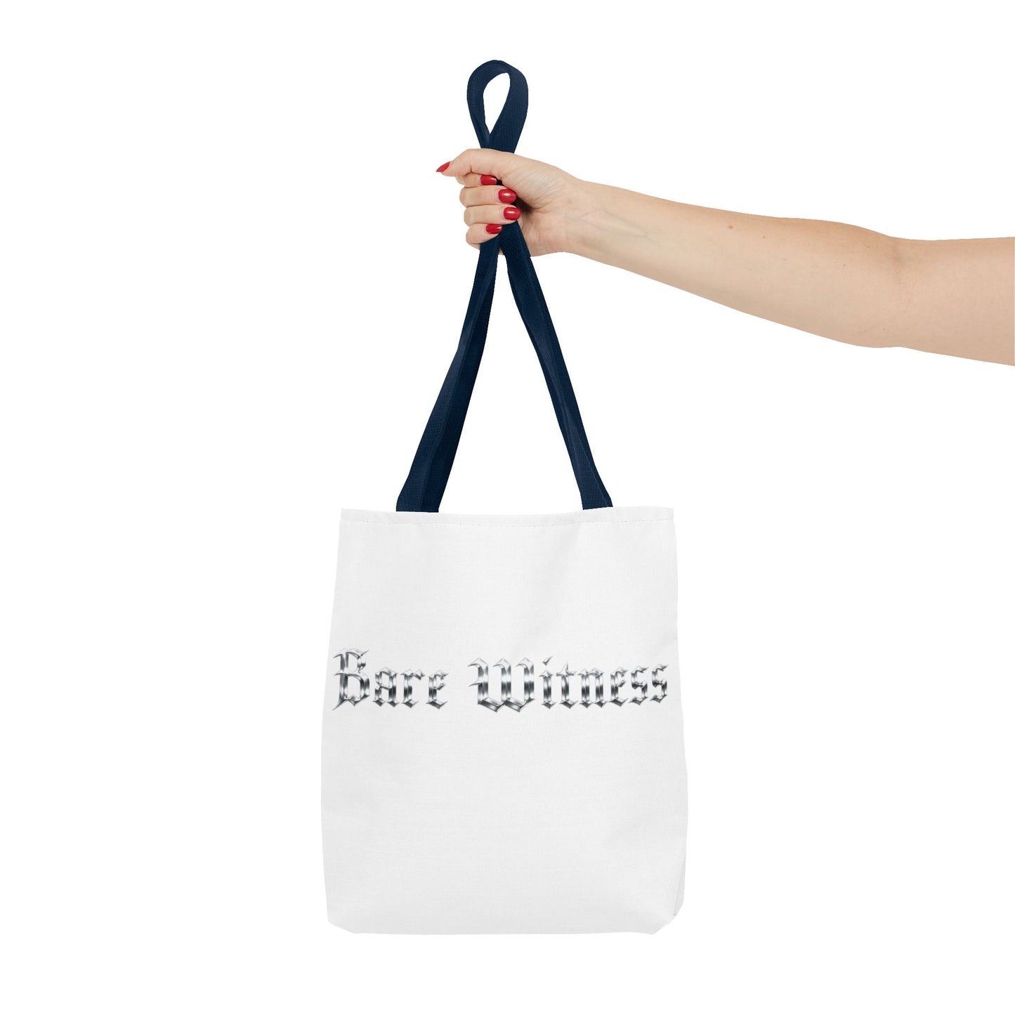 Tote Bag — 'Bare Witness' Gothic Script Everyday Tote