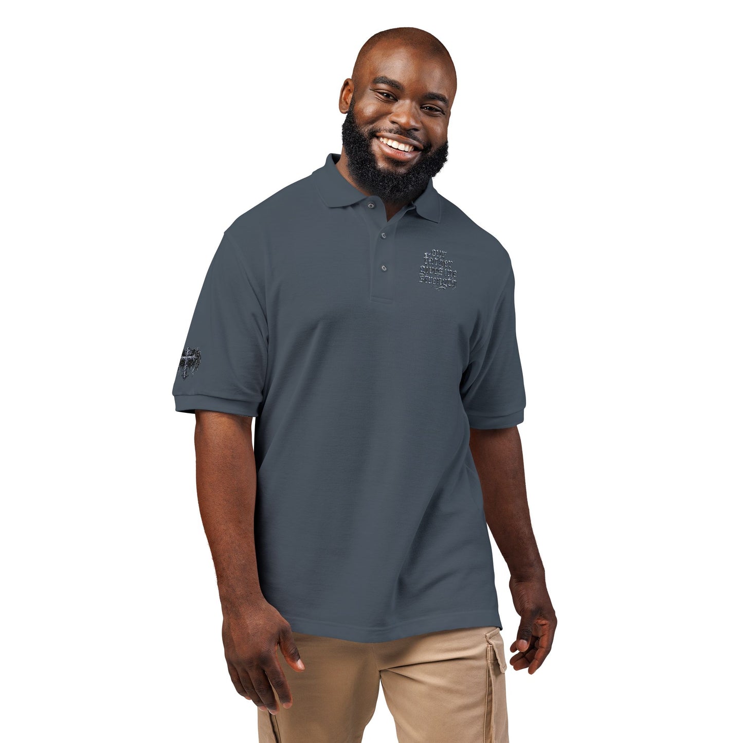 Embroidered  Crest Polo Shirt — Subtle Chest & Sleeve Logo