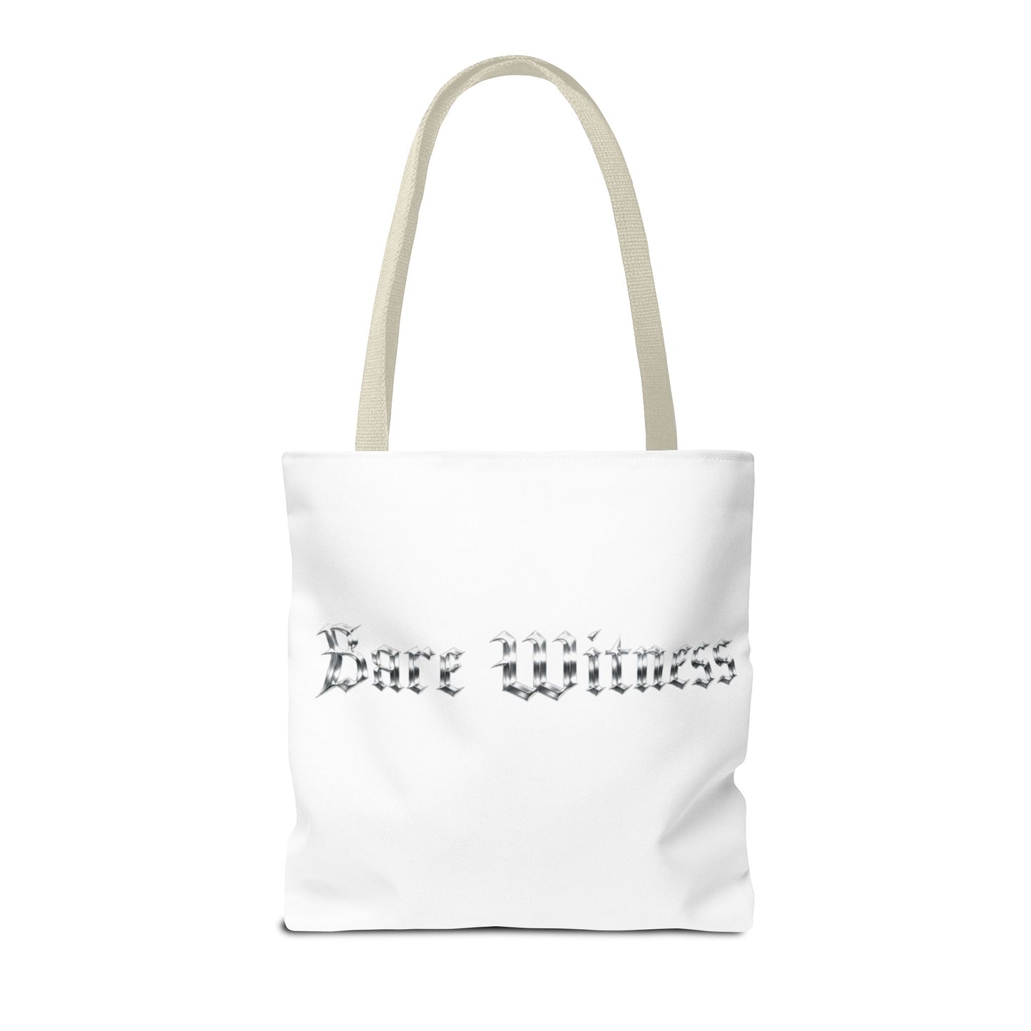 Tote Bag — 'Bare Witness' Gothic Script Everyday Tote