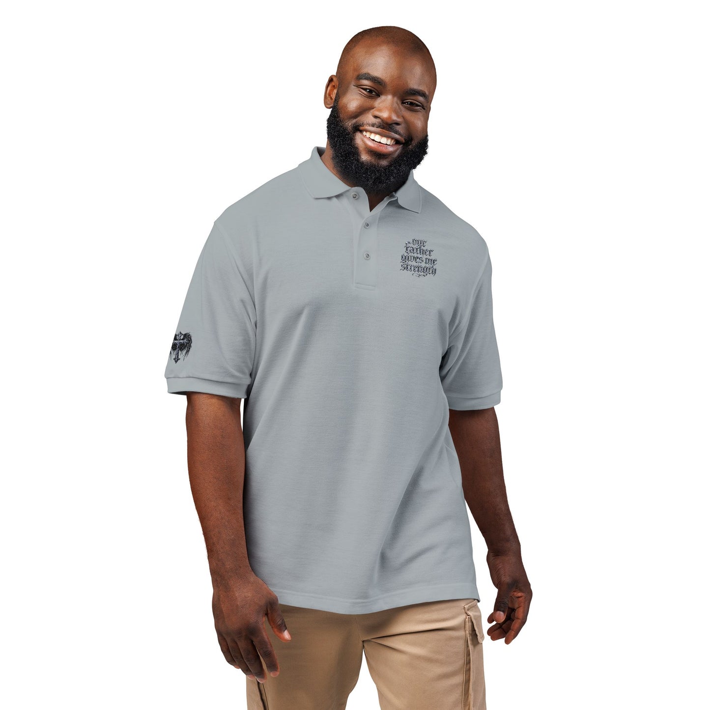 Embroidered  Crest Polo Shirt — Subtle Chest & Sleeve Logo