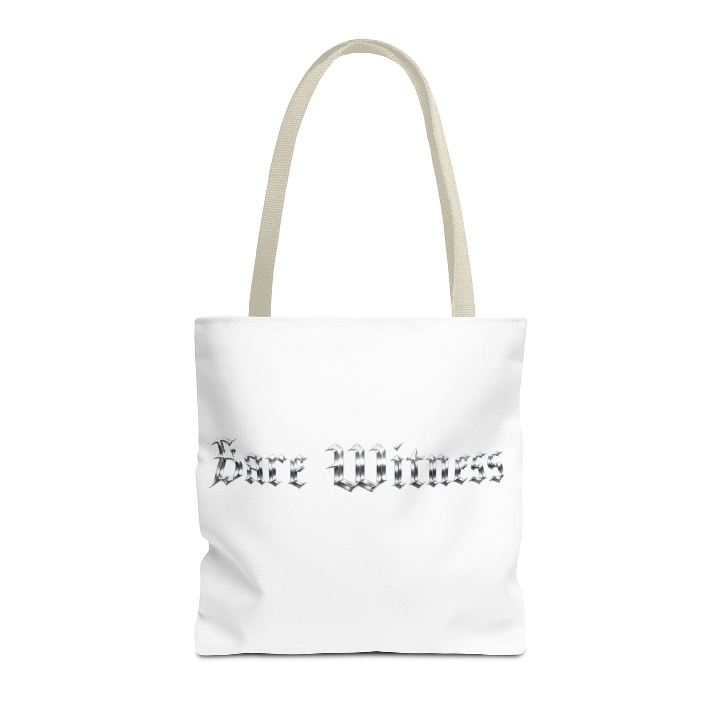 Tote Bag — 'Bare Witness' Gothic Script Everyday Tote