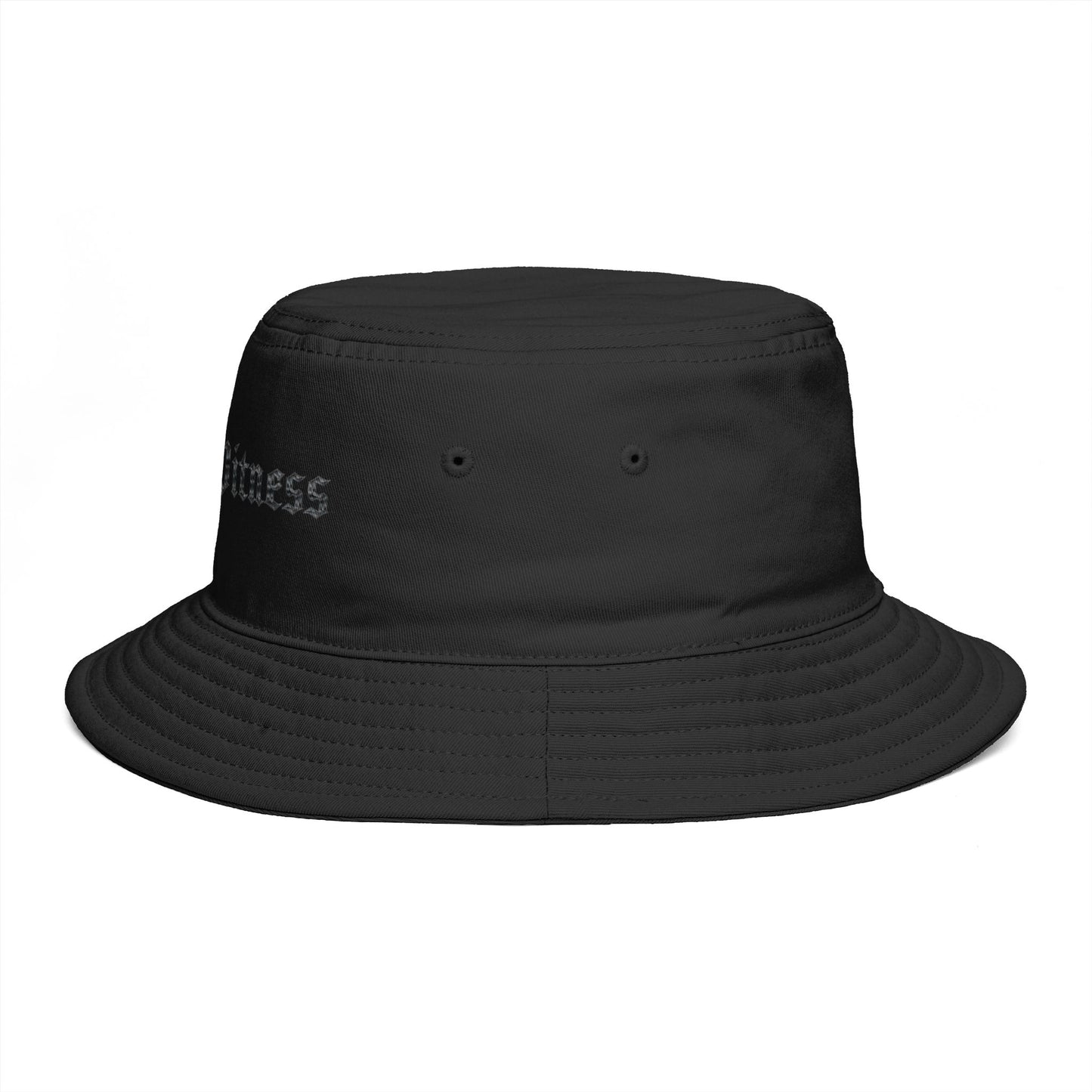 Bucket Hat — 'Bare Witness' Embroidered Brown Streetwear Bucket Hat