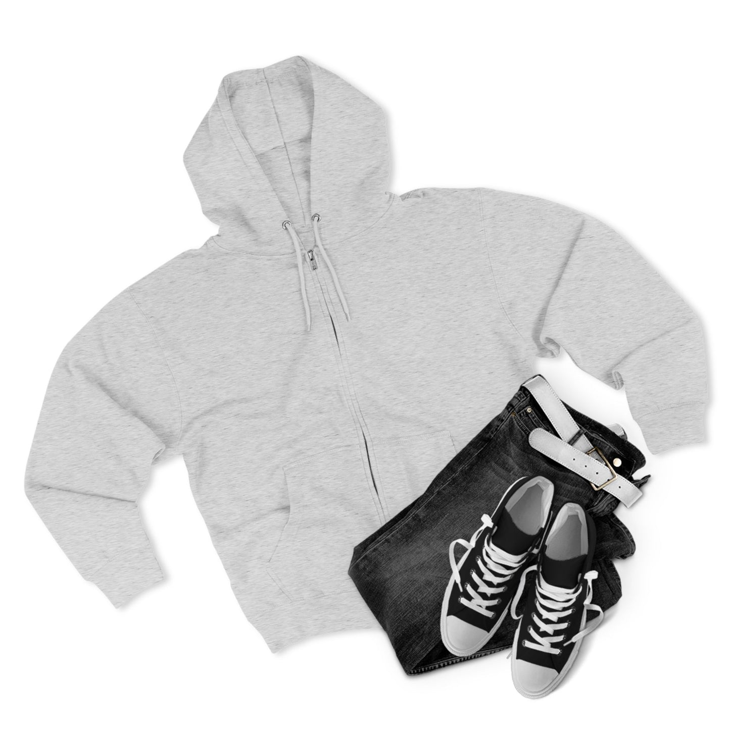 Bold Zip Hoodie — 'BareWitness' Gothic Text Back Design