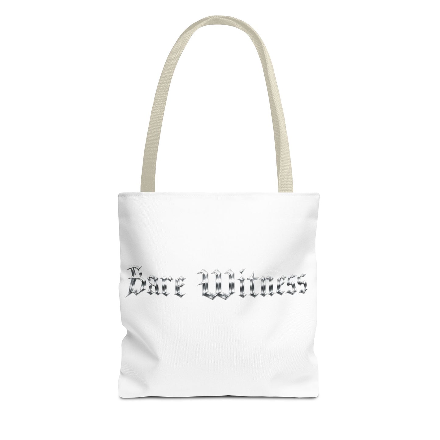 Tote Bag — 'Bare Witness' Gothic Script Everyday Tote