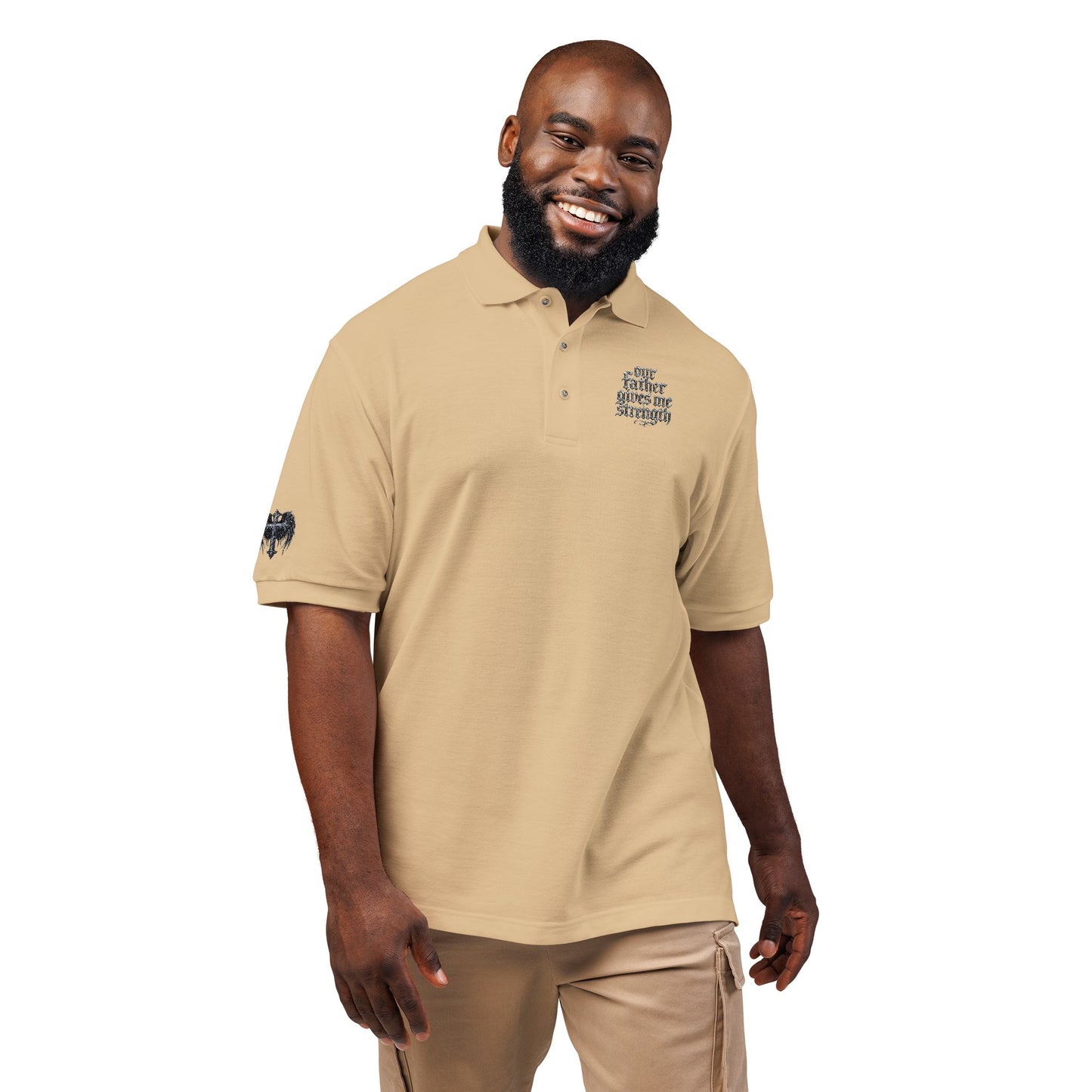 Embroidered  Crest Polo Shirt — Subtle Chest & Sleeve Logo