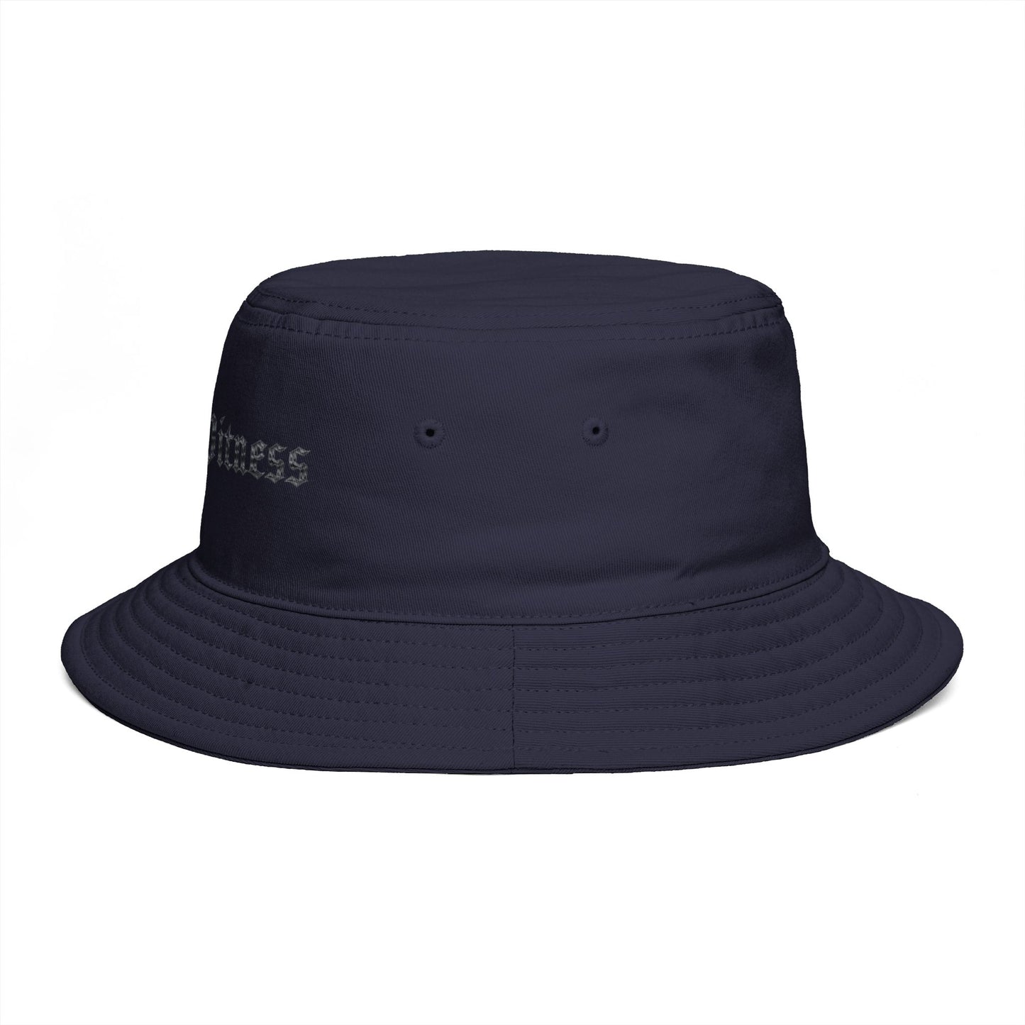 Bucket Hat — 'Bare Witness' Embroidered Brown Streetwear Bucket Hat